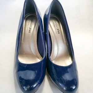 Navy blue 3" high heels shoe pumps 5